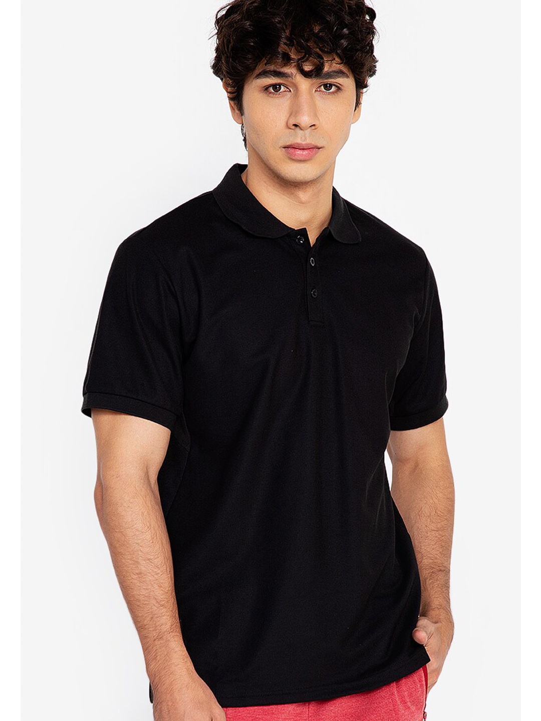 

ZALORA ACTIVE Men Black Polo Collar T-shirt