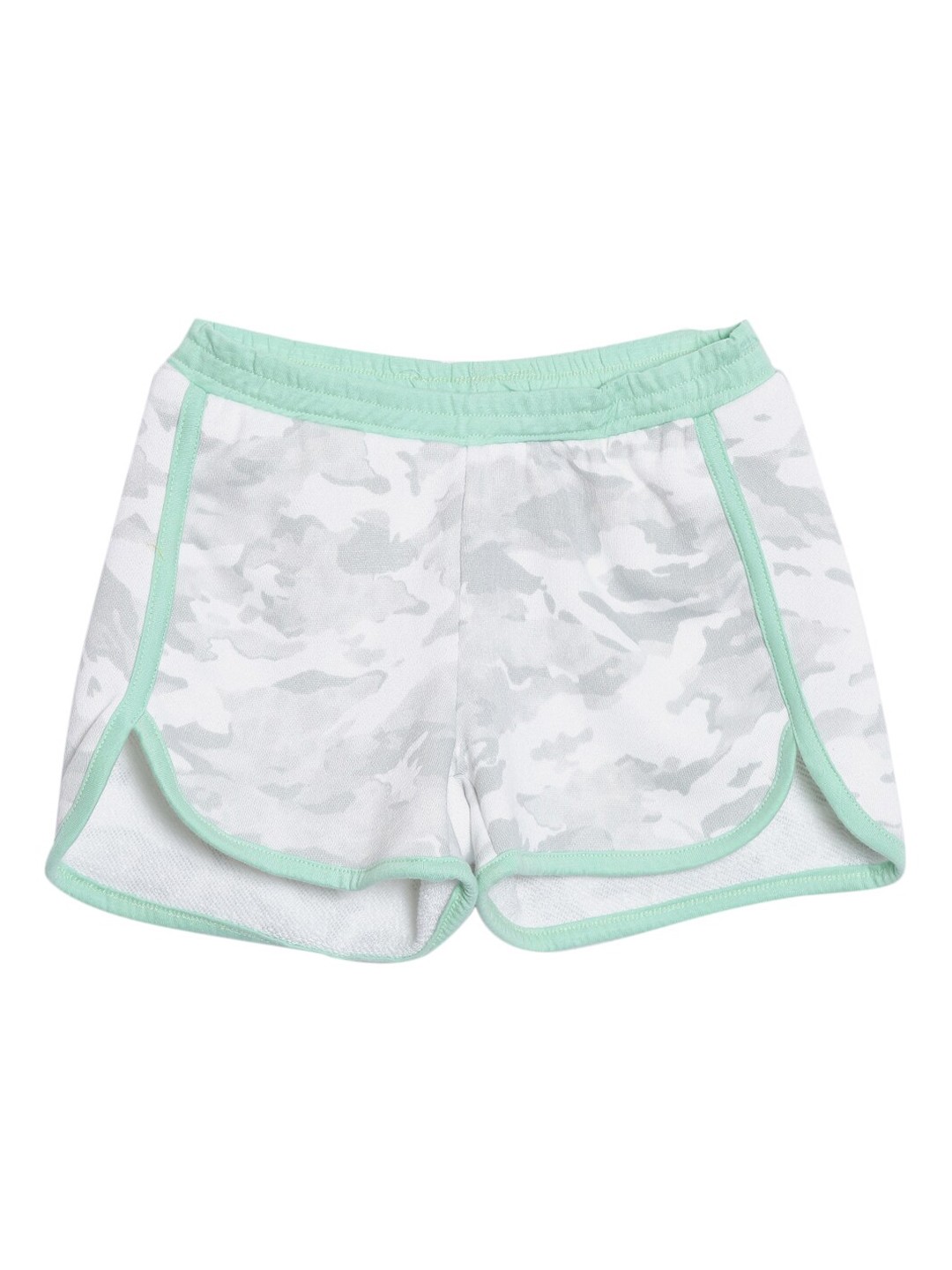 

Kryptic Girls White & Grey Camouflage Printed Pure Cotton Shorts