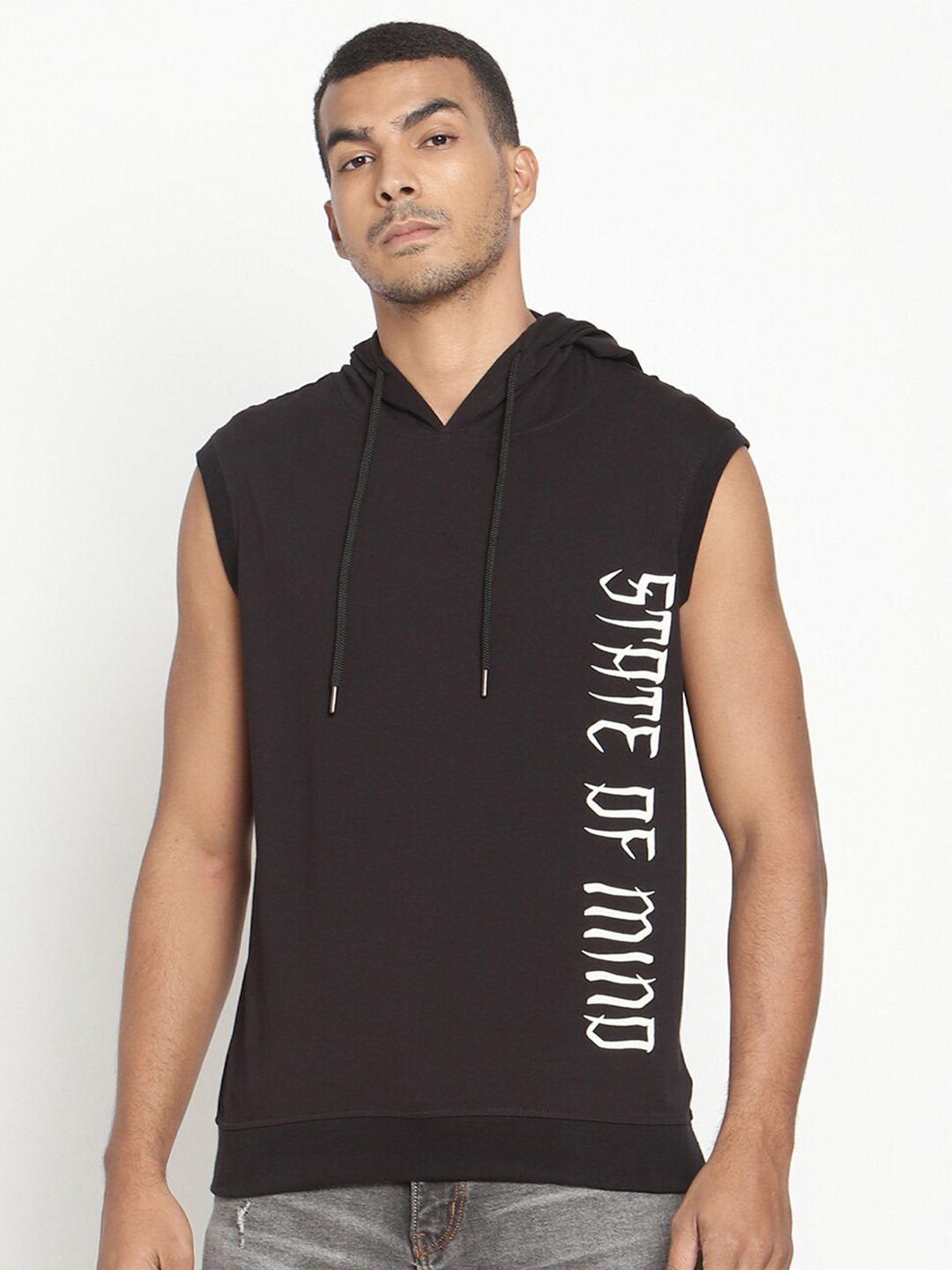 

PUNK Men Black Typography Printed Cotton T-shirt