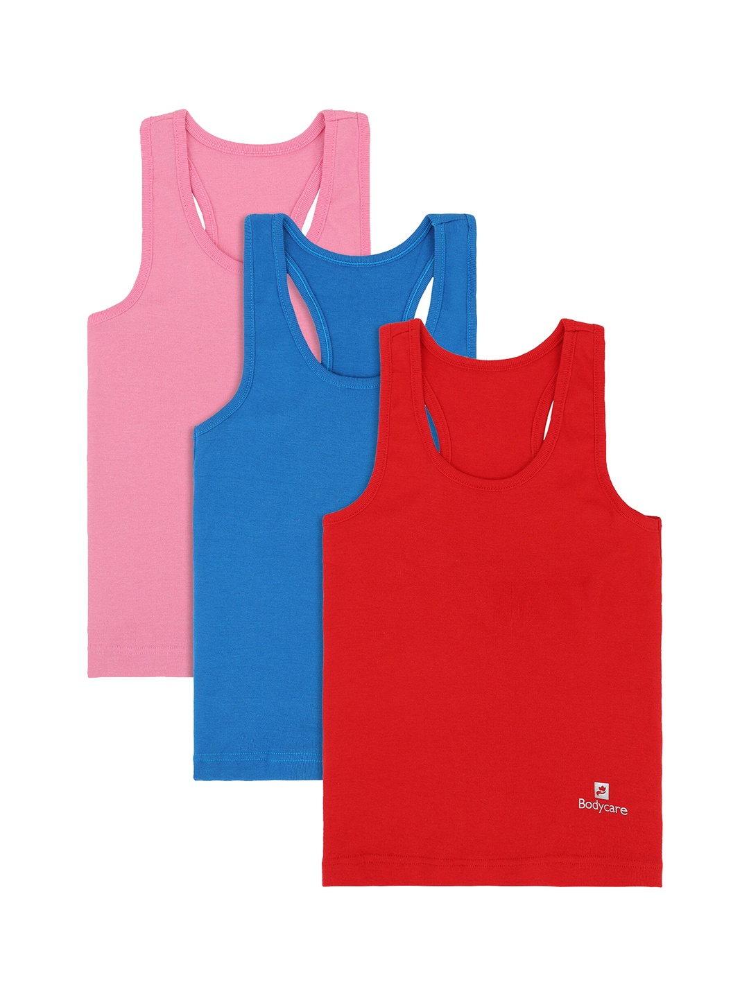

Bodycare Girls Pack of 3 Solid Innerwear Vest, Blue