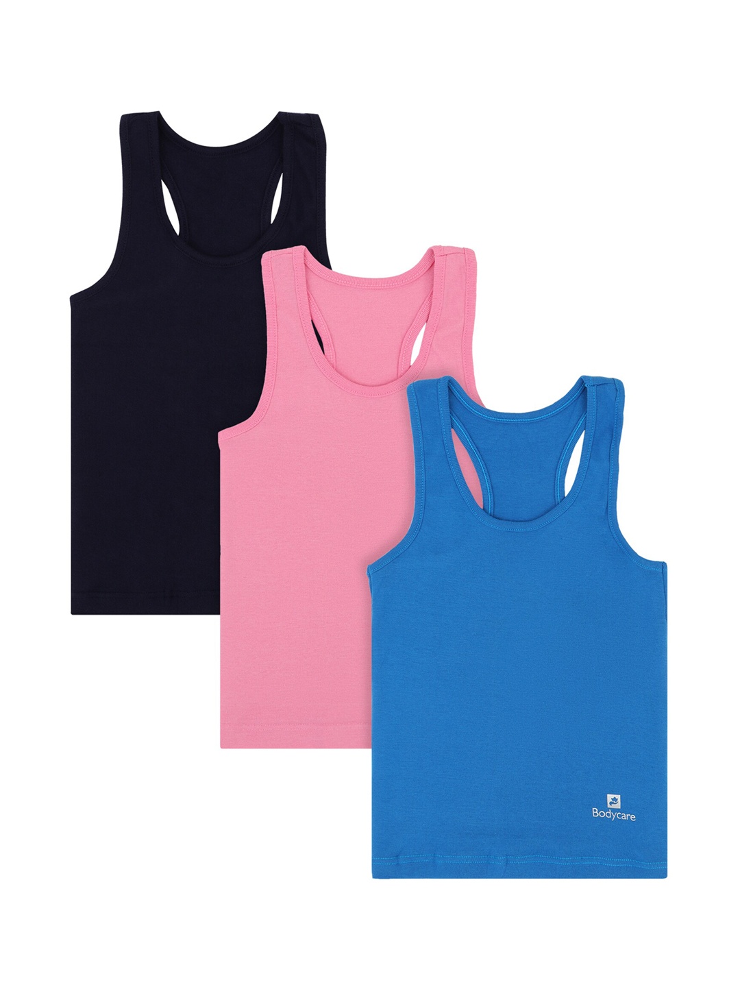 

Bodycare Kids Girls Pack Of 3 Cotton Innerwear Vests, Navy blue