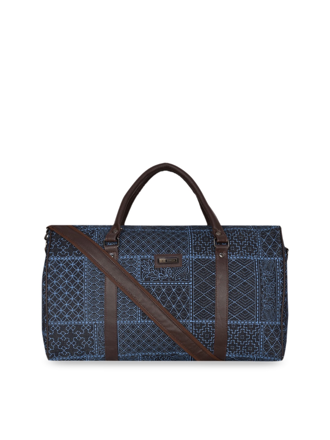 

ESBEDA Men Blue & Brown Printed Duffel Bag