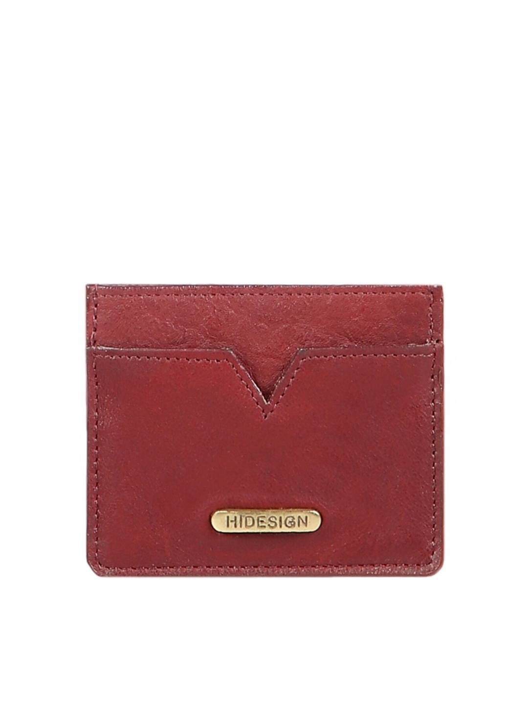 

Hidesign Men Red Textured Leather Card Holder