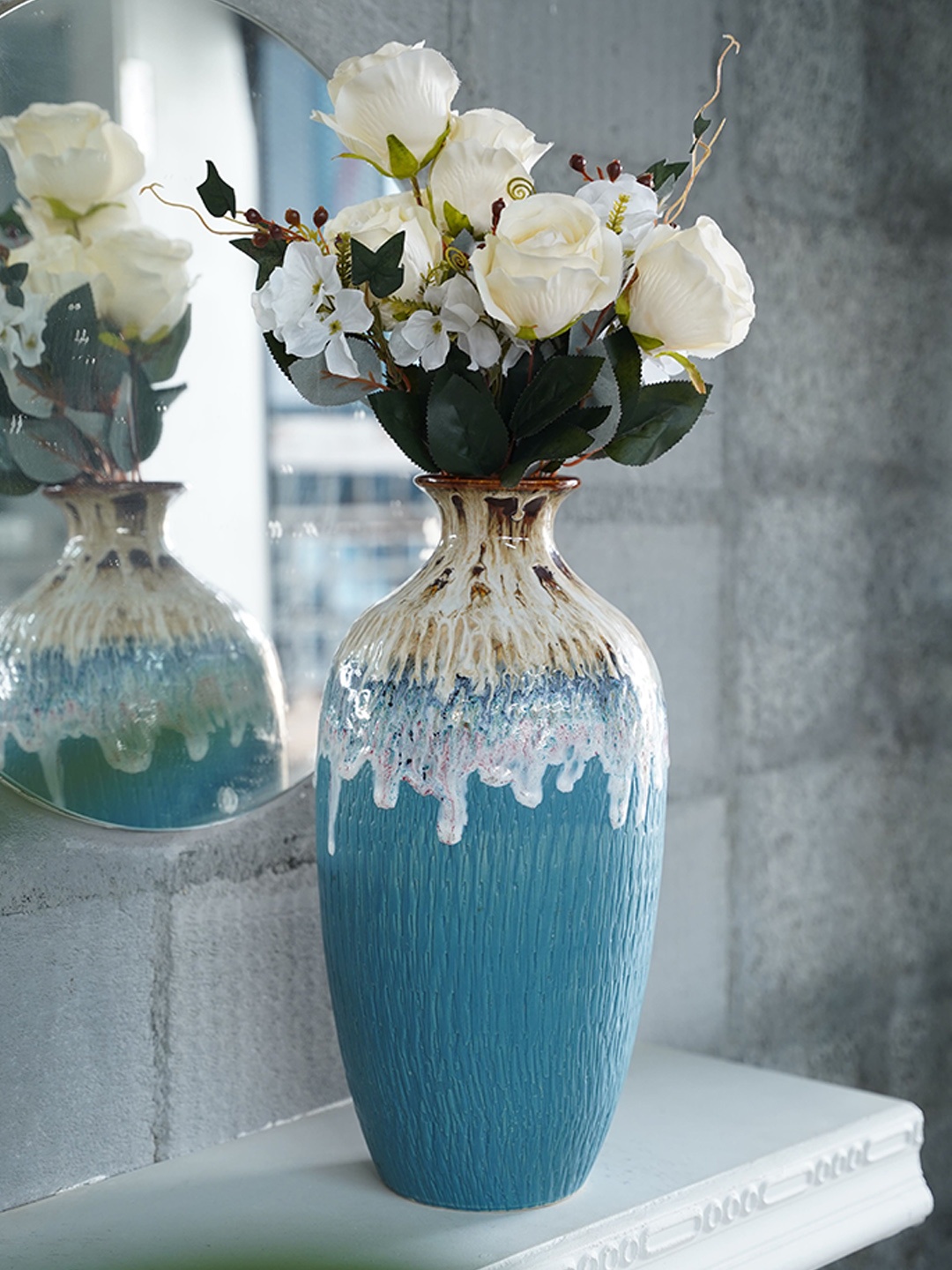 

Folkstorys Brahmani Blue Table Vase