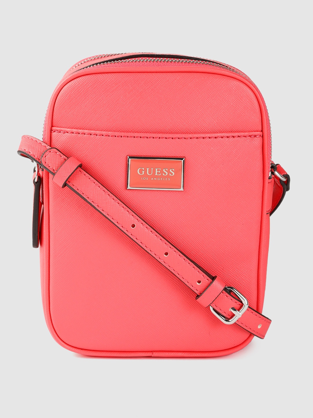 

GUESS Women Fuchsia Pink Solid Structured Sling Bag