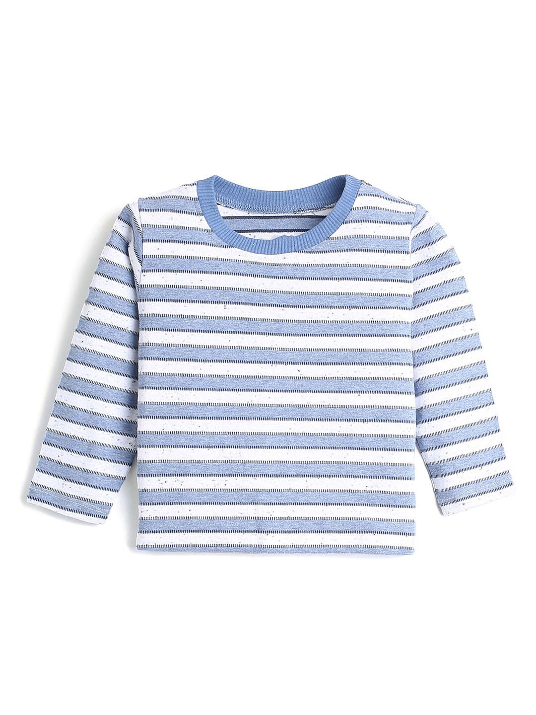 

Hopscotch Boys Blue & White Striped Pure Cotton T-shirt