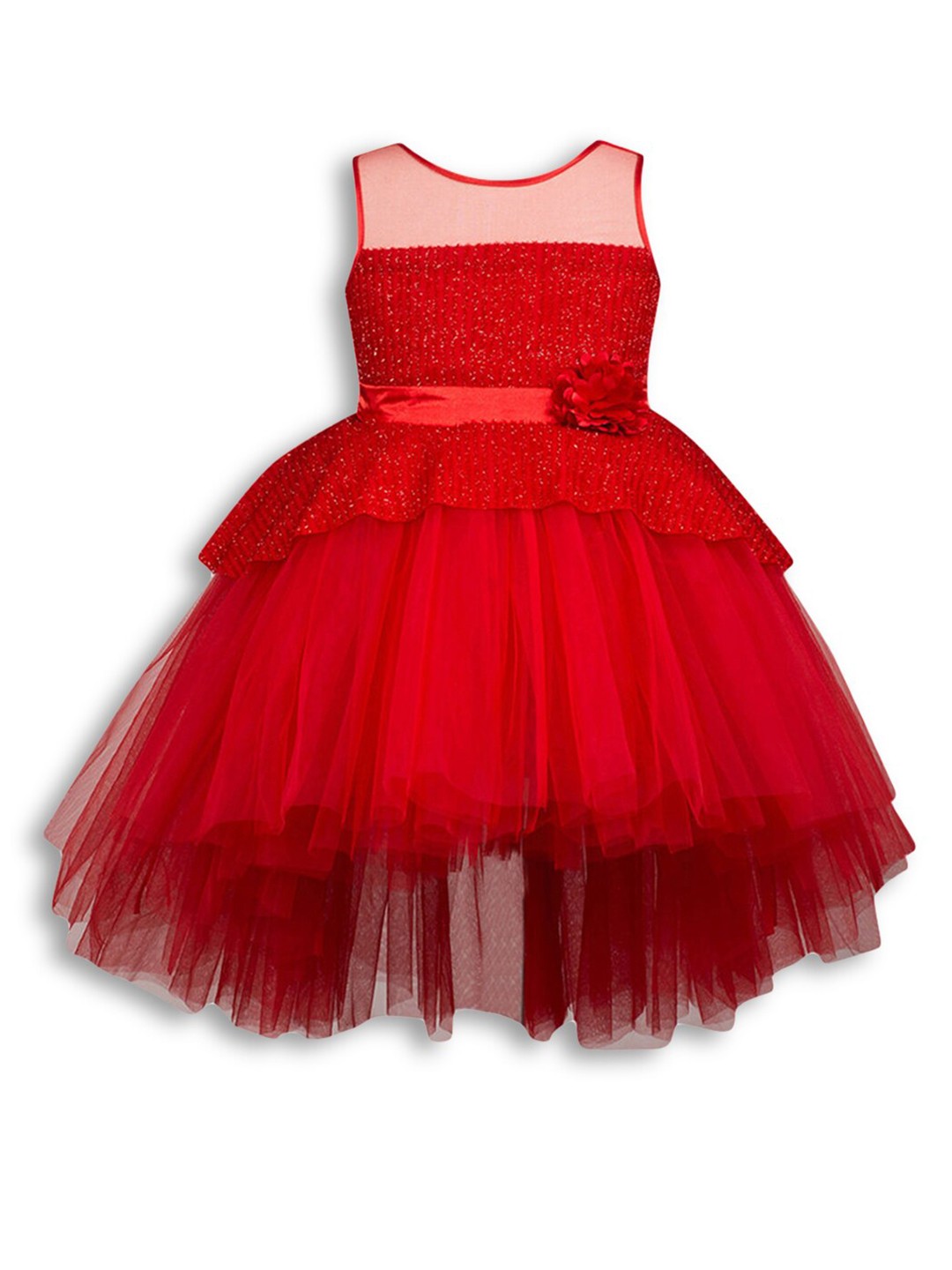 

Hopscotch Red Embellished Dress