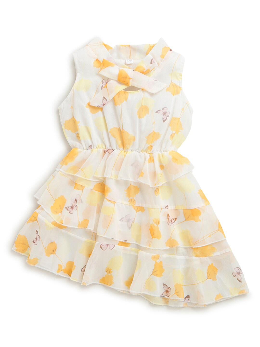 

Hopscotch Yellow Floral Peplum Dress