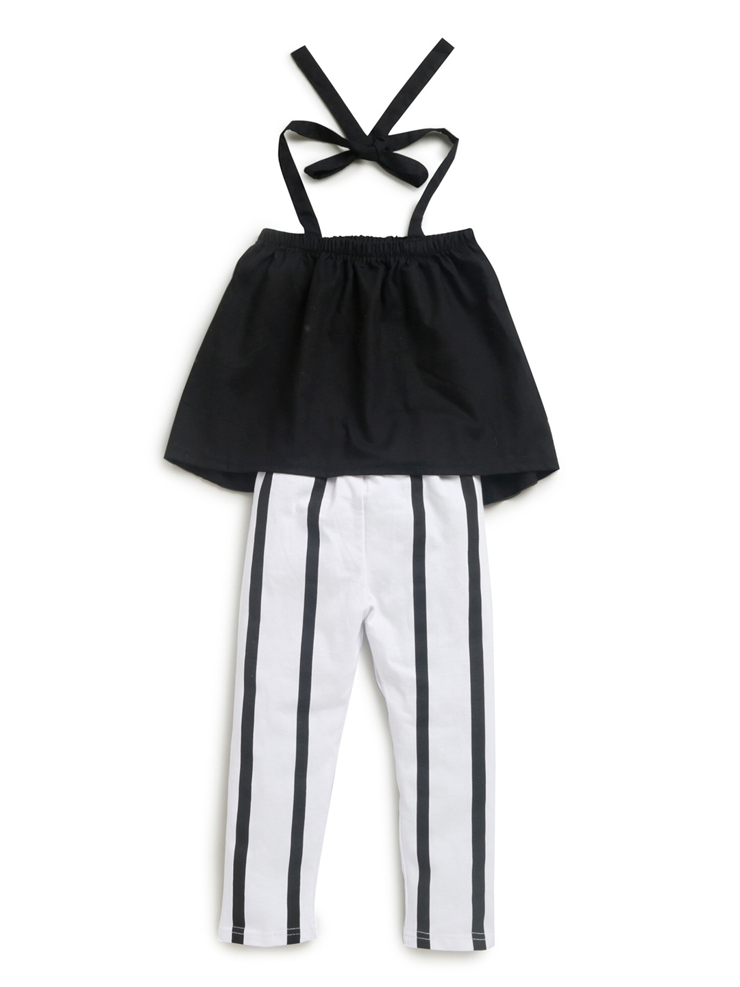 

Hopscotch Girls White & Black Cotton Top with Capris