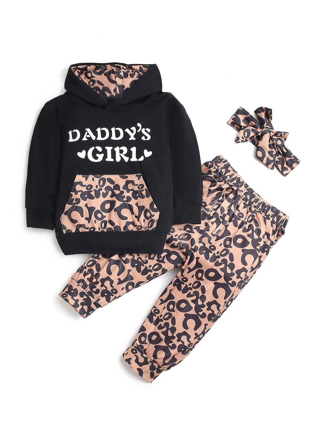 

Hopscotch Girls Black & Beige Printed Top with Trousers