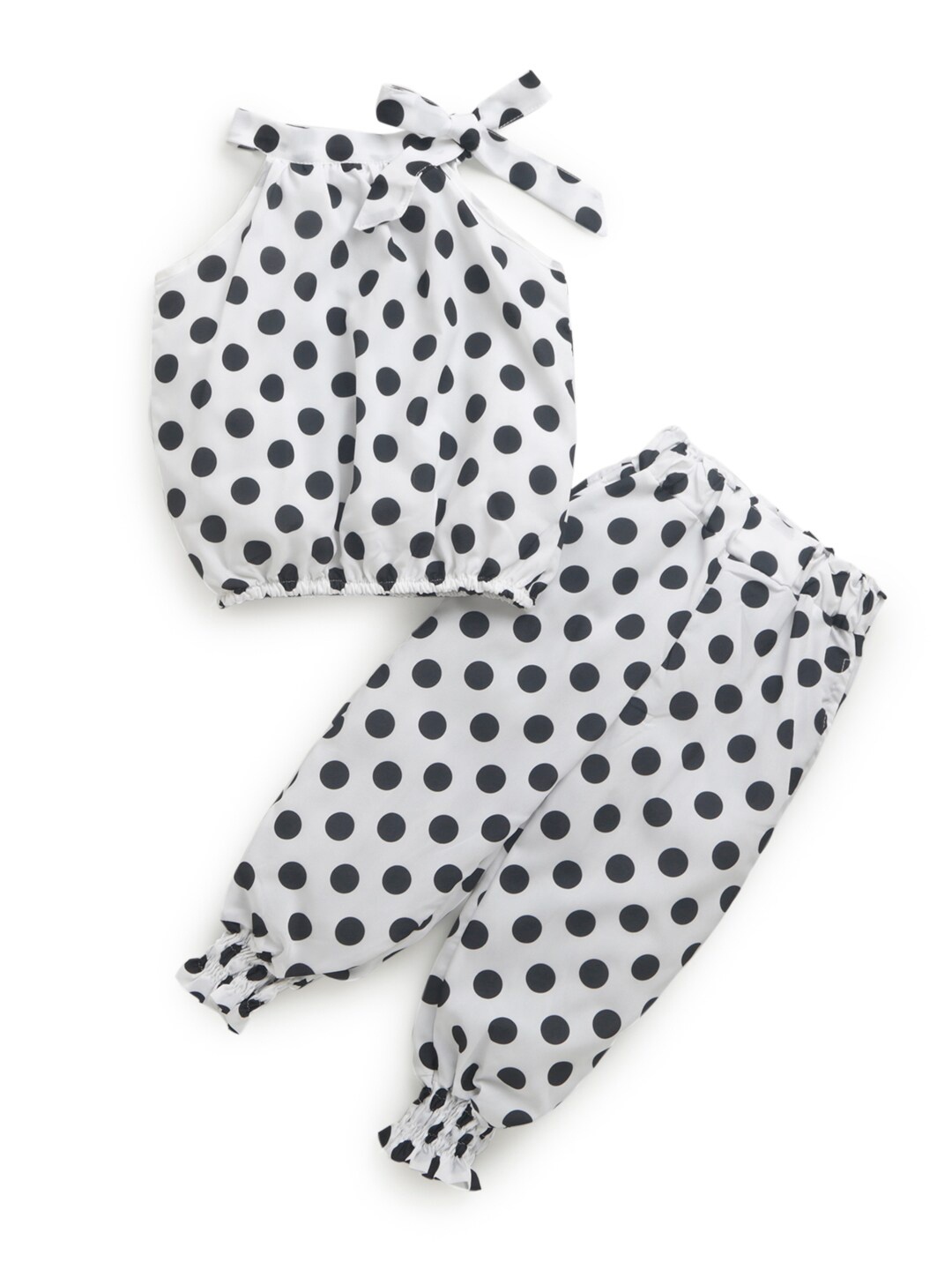 

Hopscotch Girls White & Black Printed Top with Capris