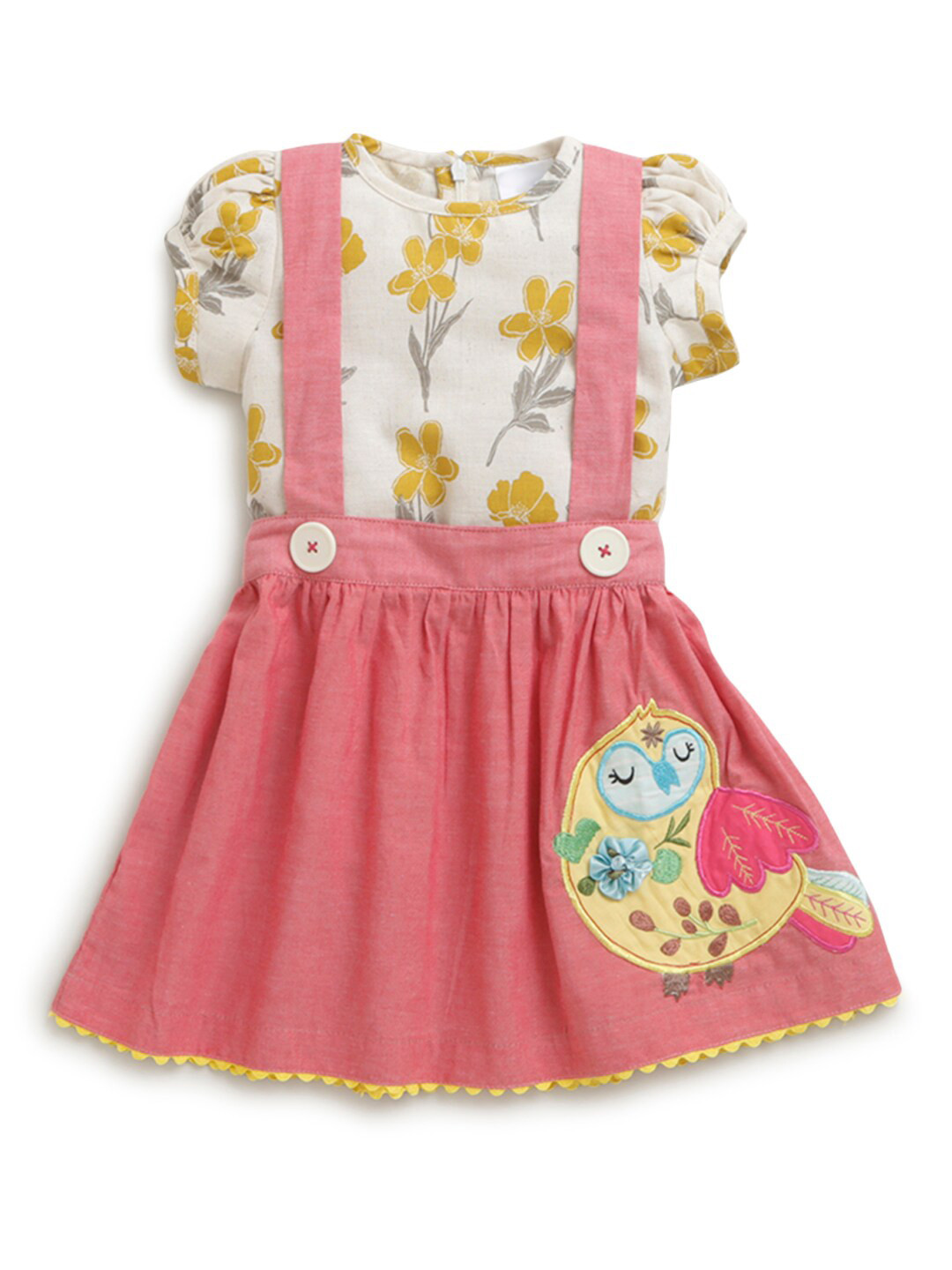 

Hopscotch Girls Red & White Printed Top with Skirt