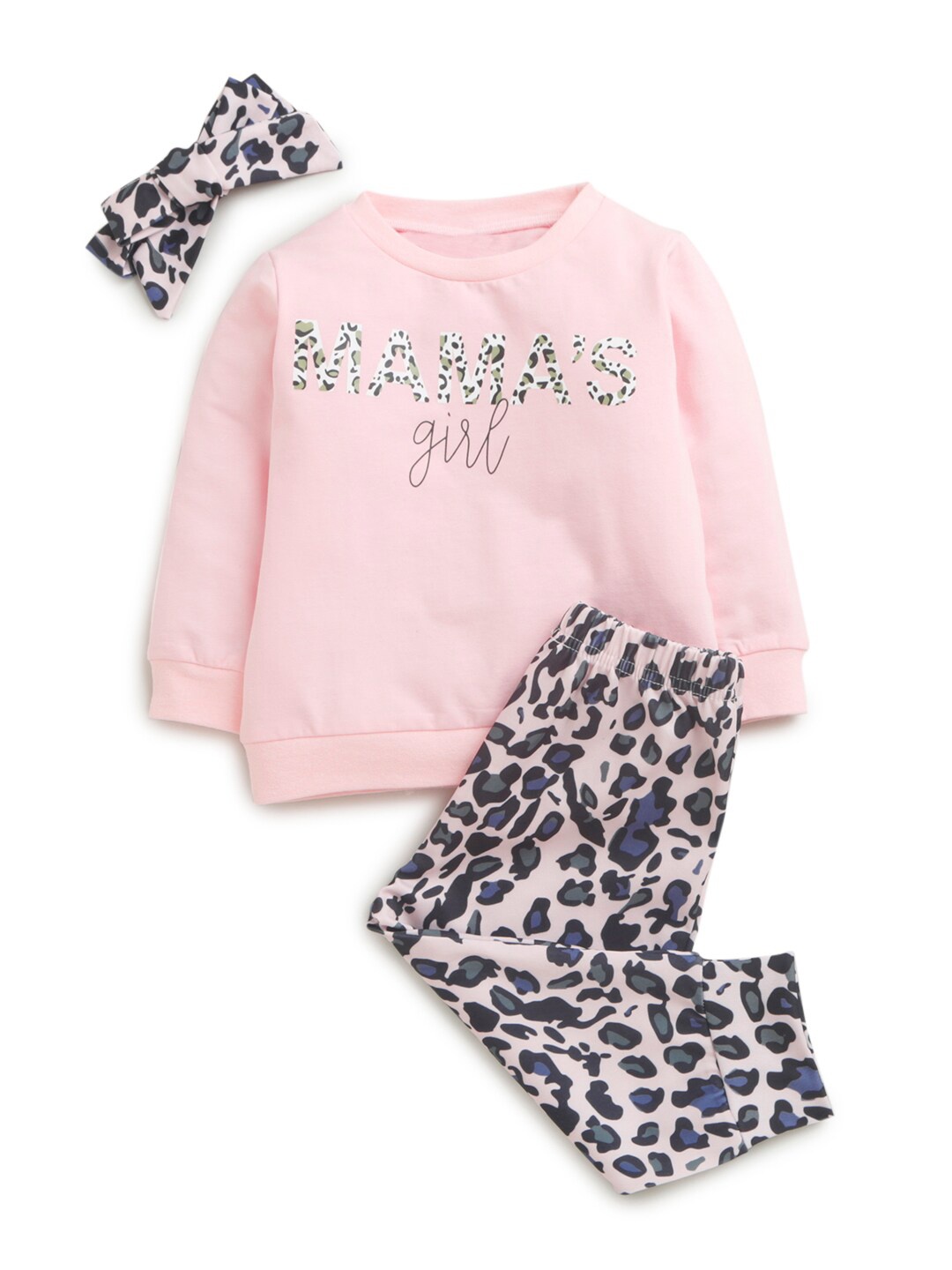 

Hopscotch Girls Pink & Blue Printed Top with Joggers