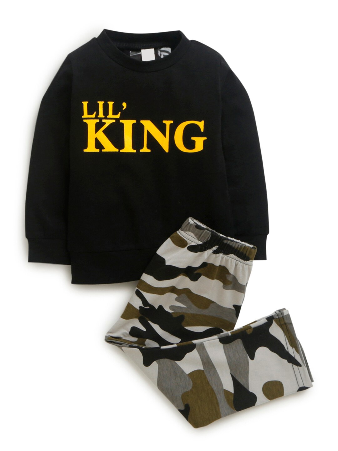 

Hopscotch Boys Black Printed Top with Trousers