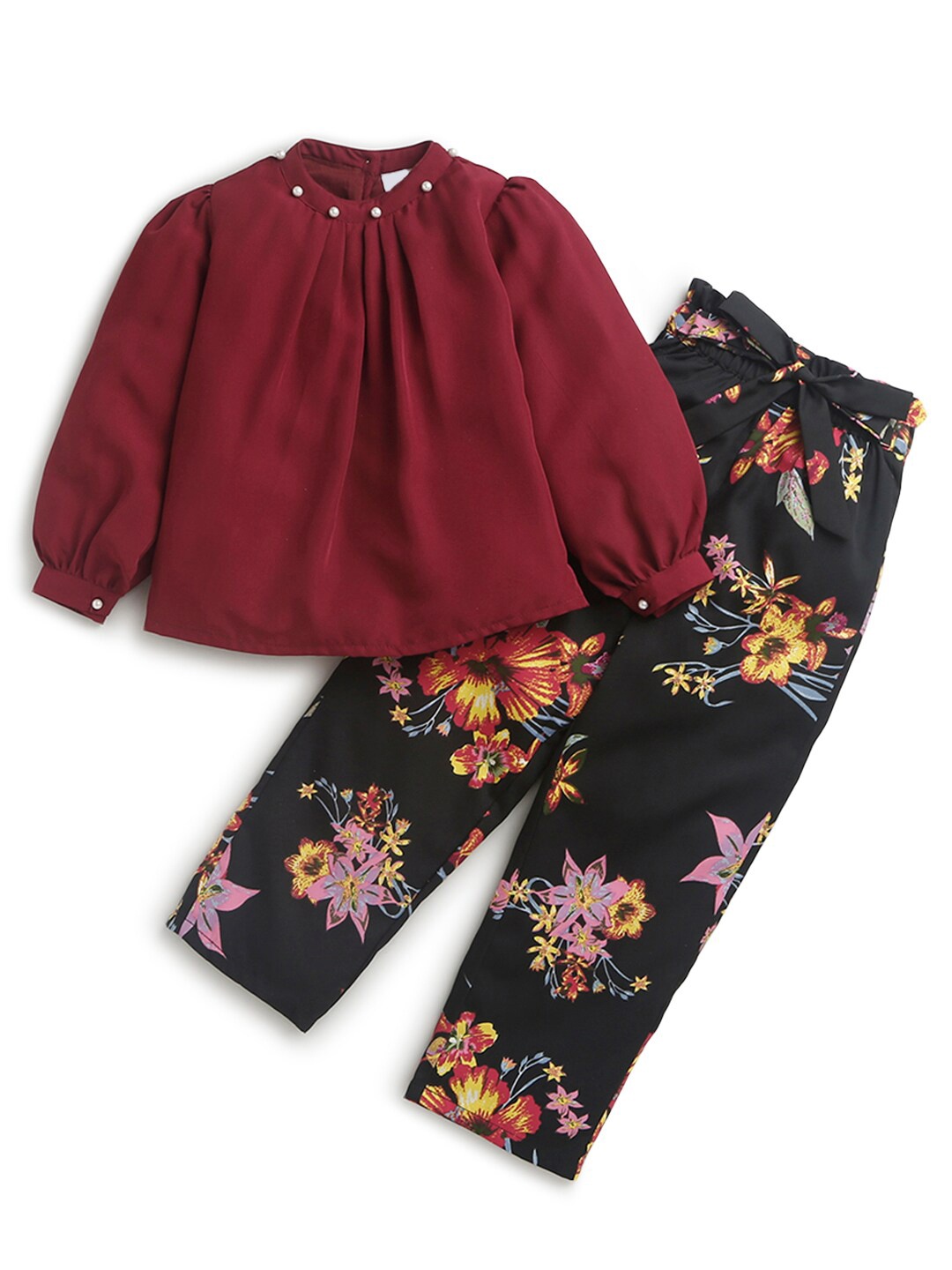 

Hopscotch Girls Maroon & Green Top with Trousers