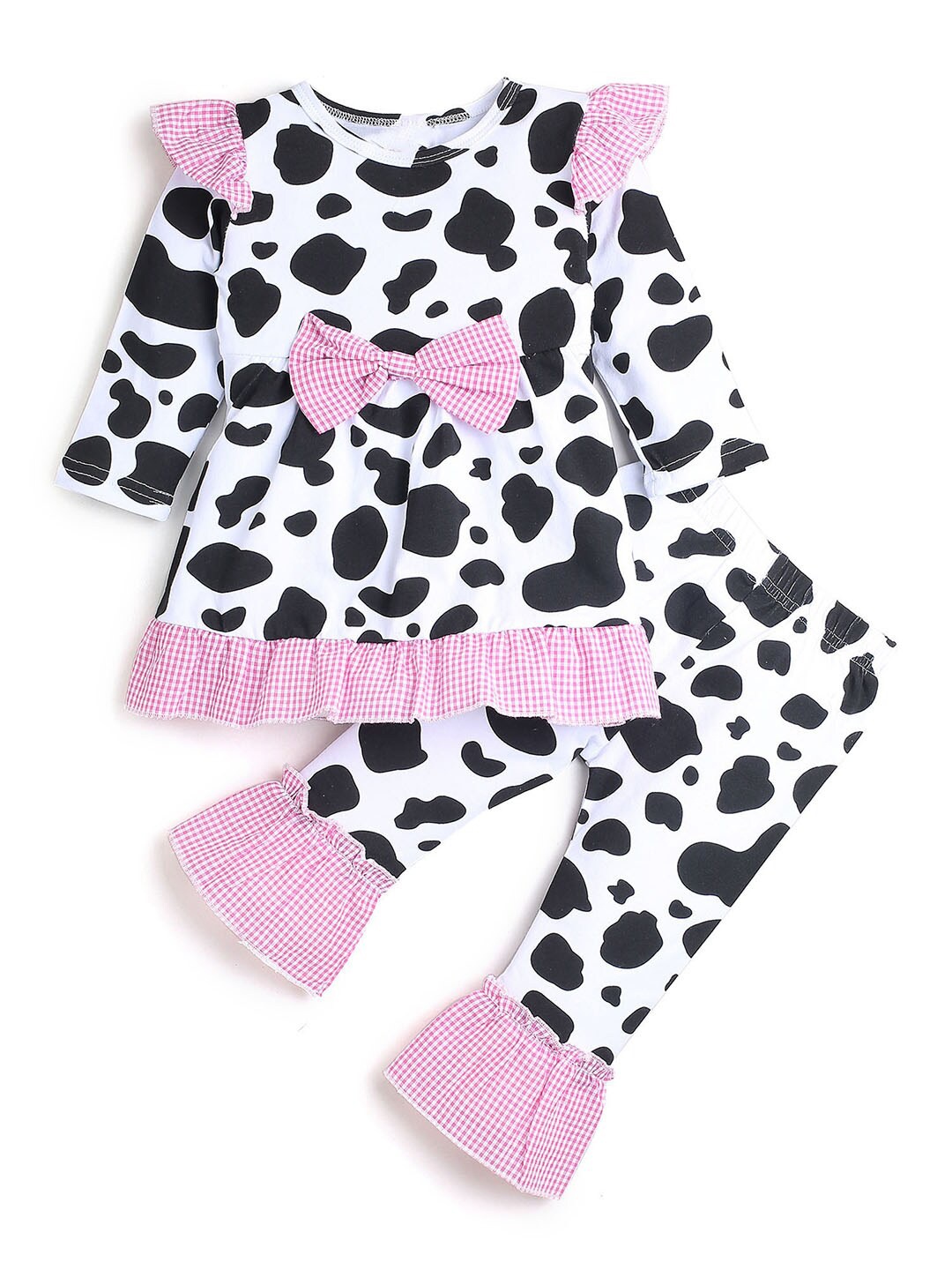 

Hopscotch Girls White & Black Printed Top with Trousers