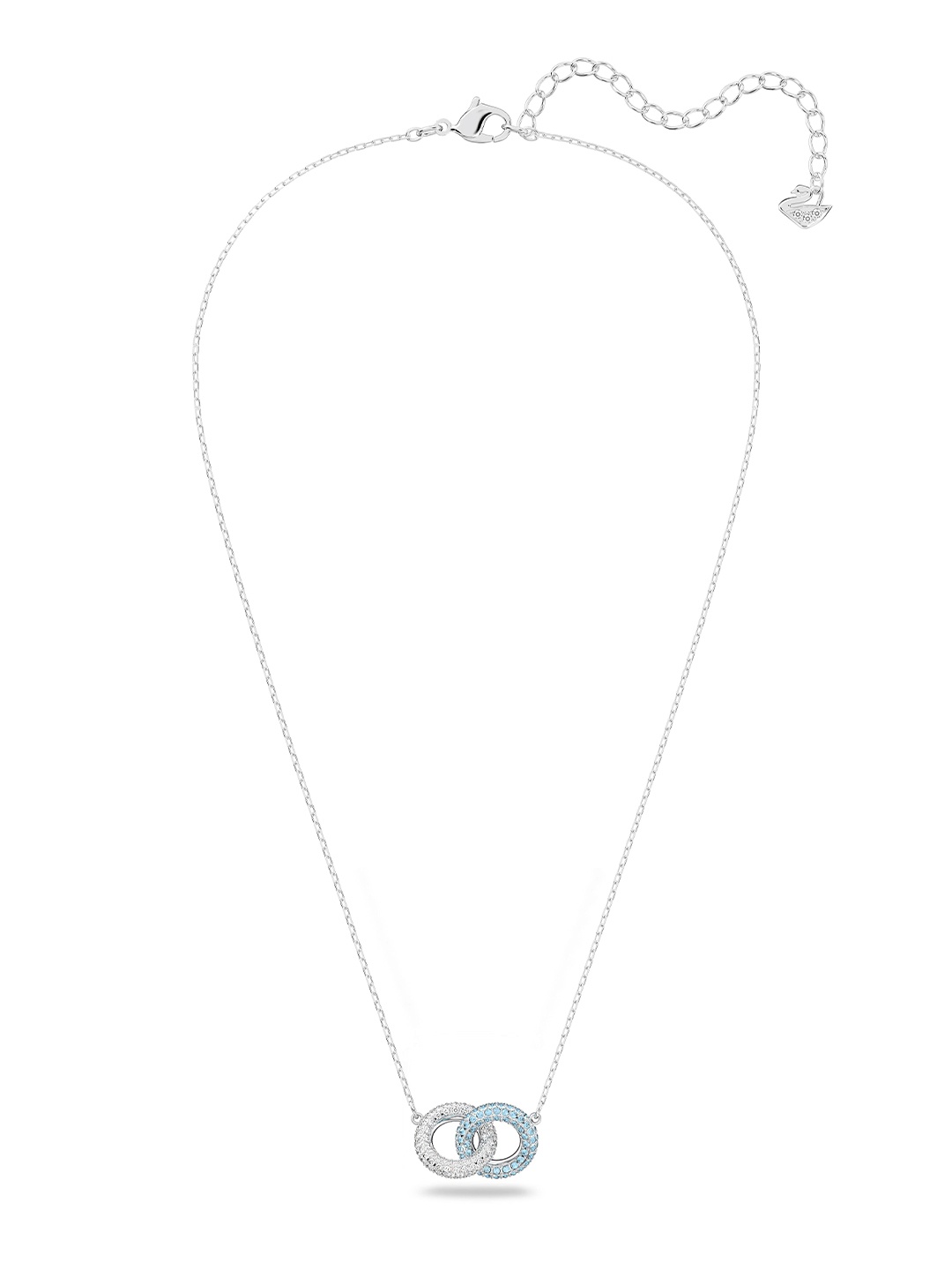 

SWAROVSKI Silver-Toned STONE:NECKLACE AQUA/CRY/RHS Rhodium Plated