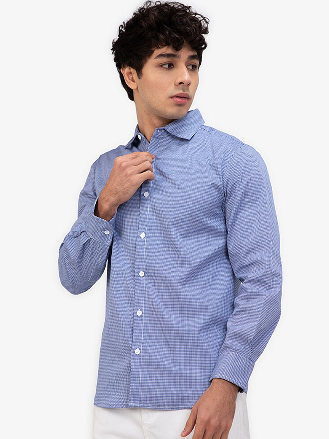 

ZALORA BASICS Men Blue Checked Casual Shirt
