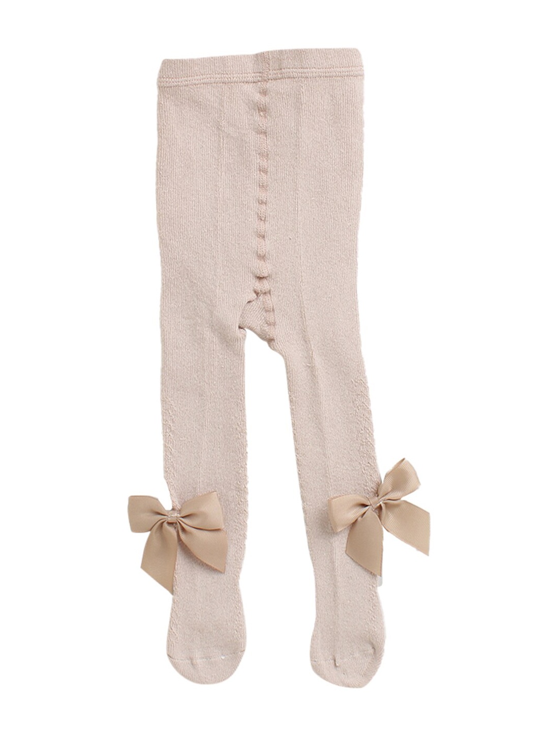 

Hopscotch Girls Khaki Solid Stocking with Bow Detail