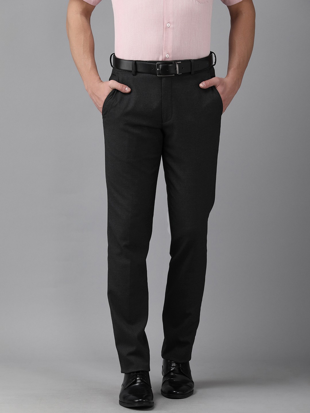 

Van Heusen Men Black Slim Fit Trousers