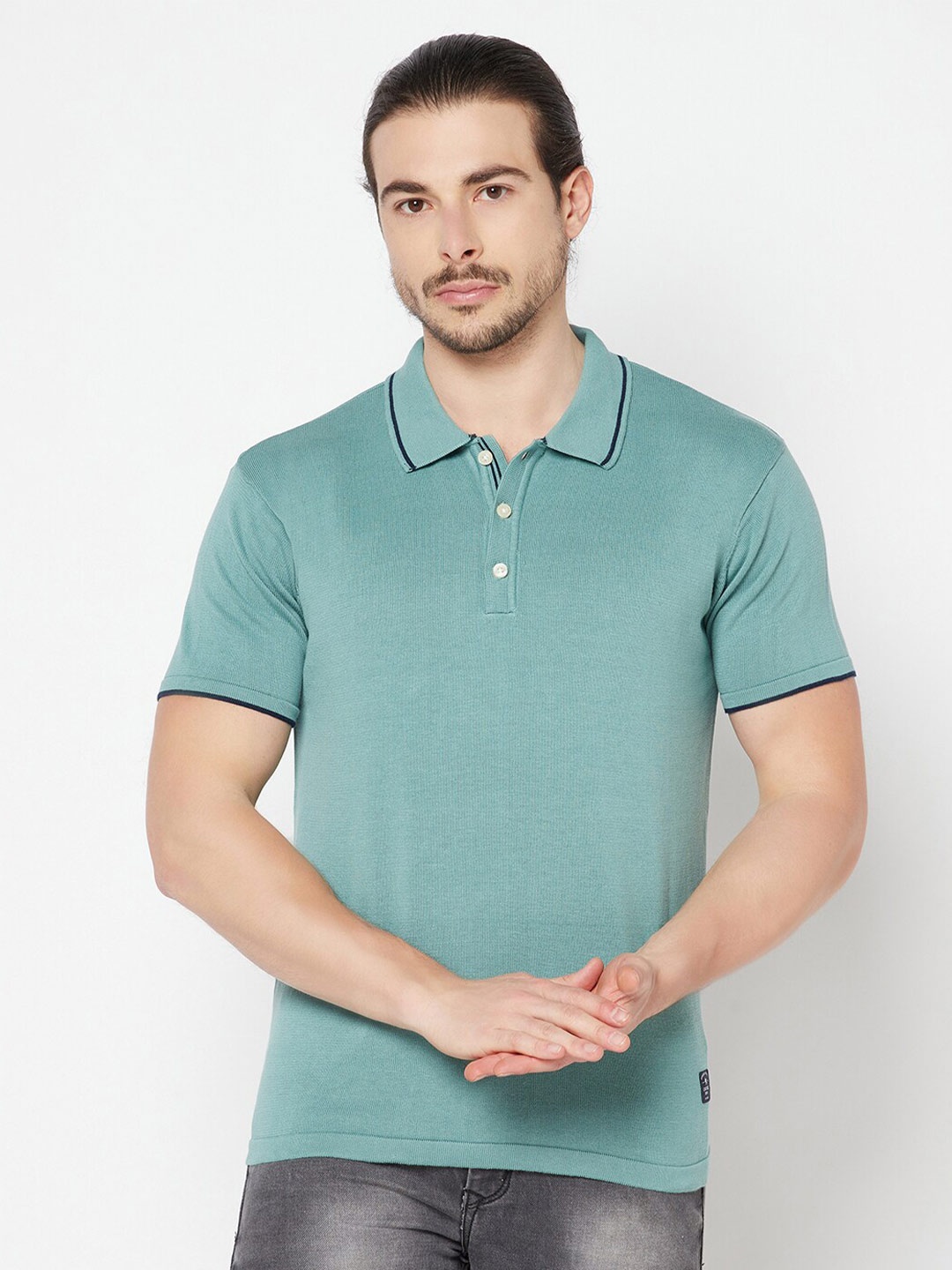 

Cantabil Men Green Polo Collar T-shirt
