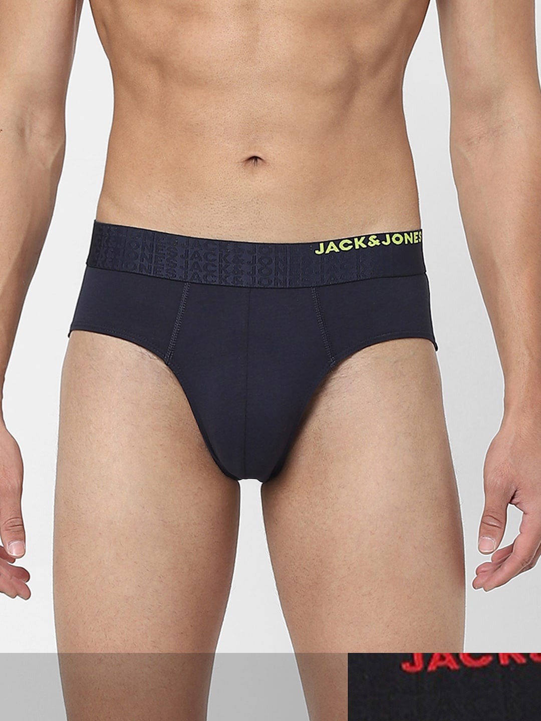 

Jack & Jones Men Pack Of 2 Solid Cotton Basic Briefs, Black