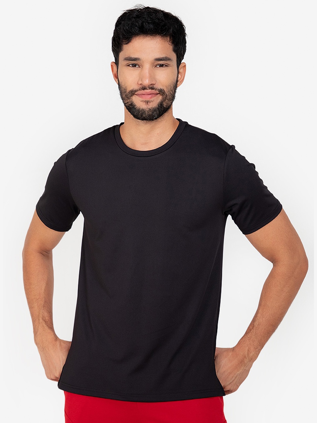

ZALORA ACTIVE Men Black Dri-Fit Yoga T-shirt