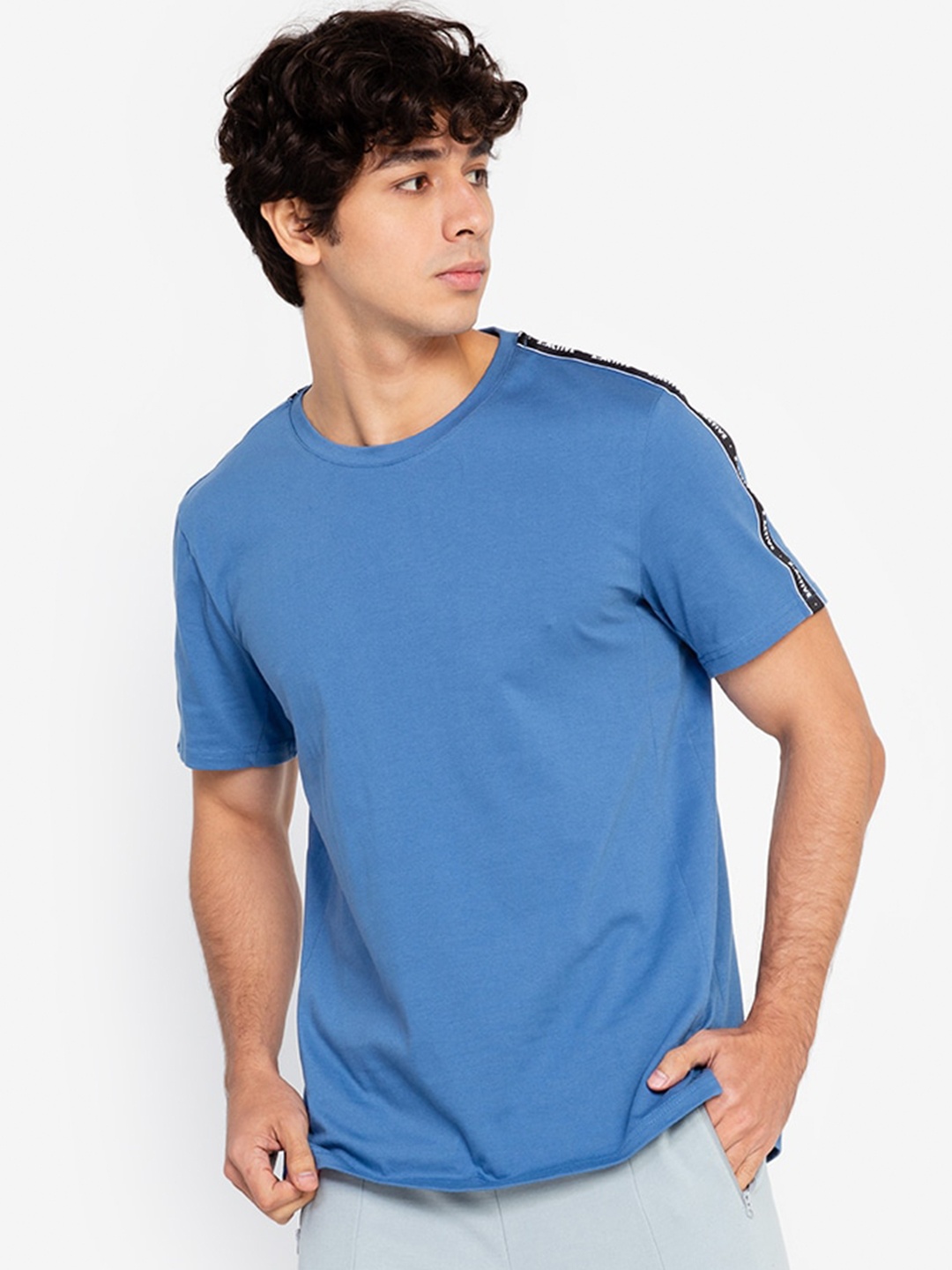 

ZALORA ACTIVE Men Blue Side Trim T-Shirt
