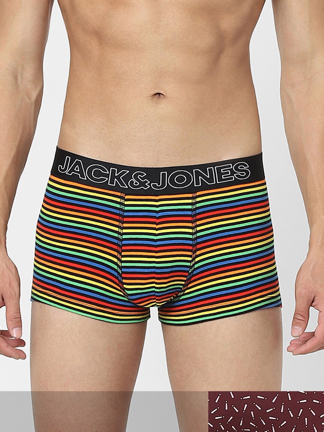 

Jack & Jones Men Pack Of 2 Cotton Trunks, Maroon