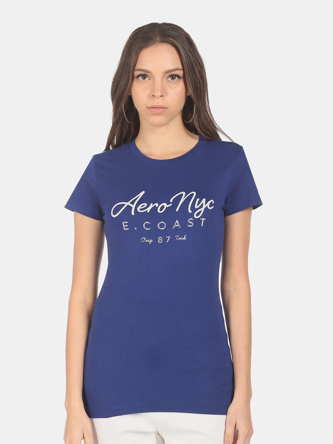 

Aeropostale Women Blue Typography Printed T-shirt