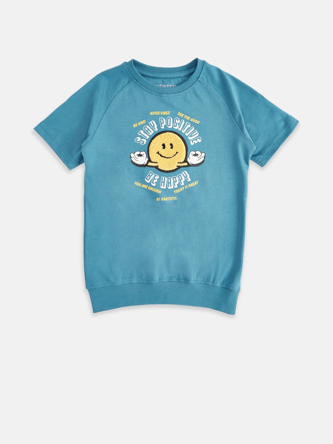 Pantaloons Junior Boys Teal Printed T-shirt