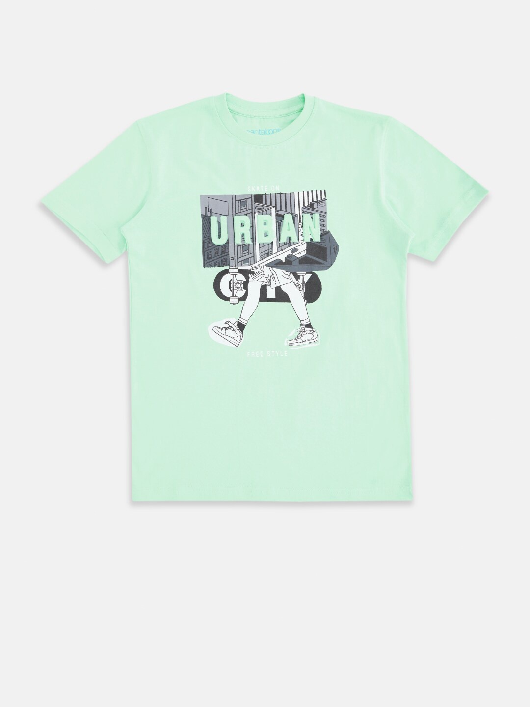 

Pantaloons Junior Boys Green Graphic Printed T-shirt