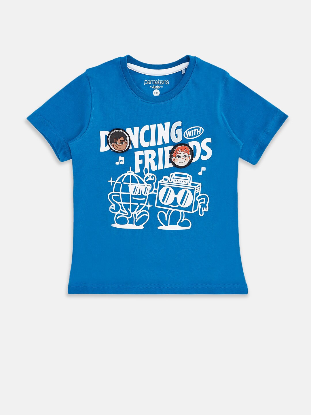 

Pantaloons Junior Boys Blue Typography Printed T-shirt