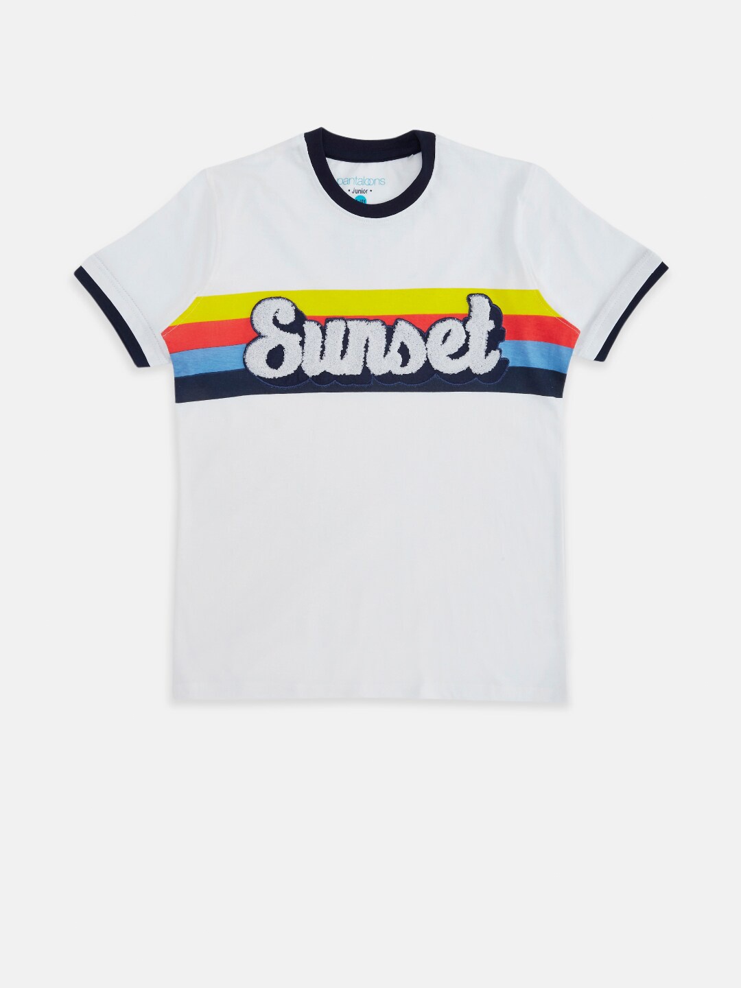 Pantaloons Junior Boys White Typography T-shirt