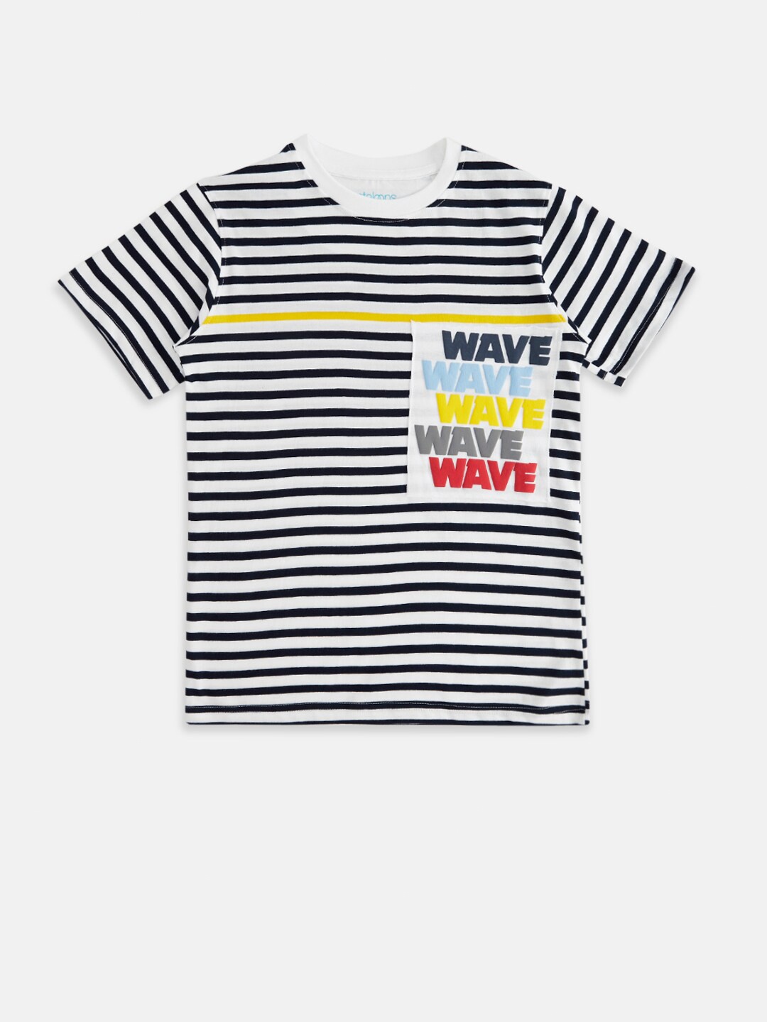 

Pantaloons Junior Boys White Striped T-shirt