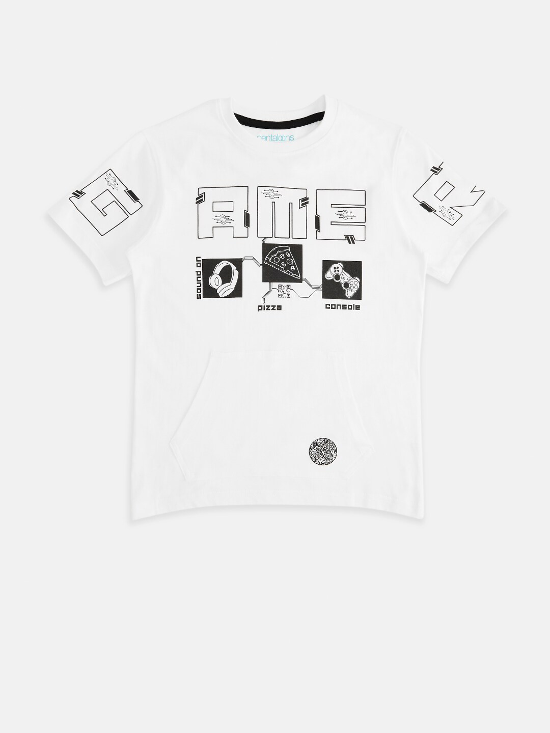 

Pantaloons Junior Boys White Graphic Printed T-shirt
