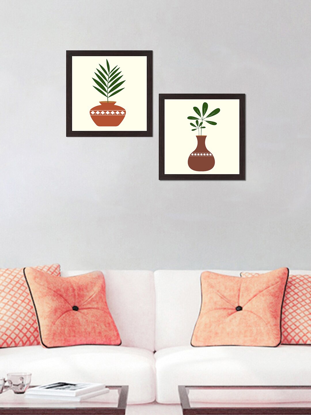 

WENS Set Of 2 Printed Framed Wall Art, Brown