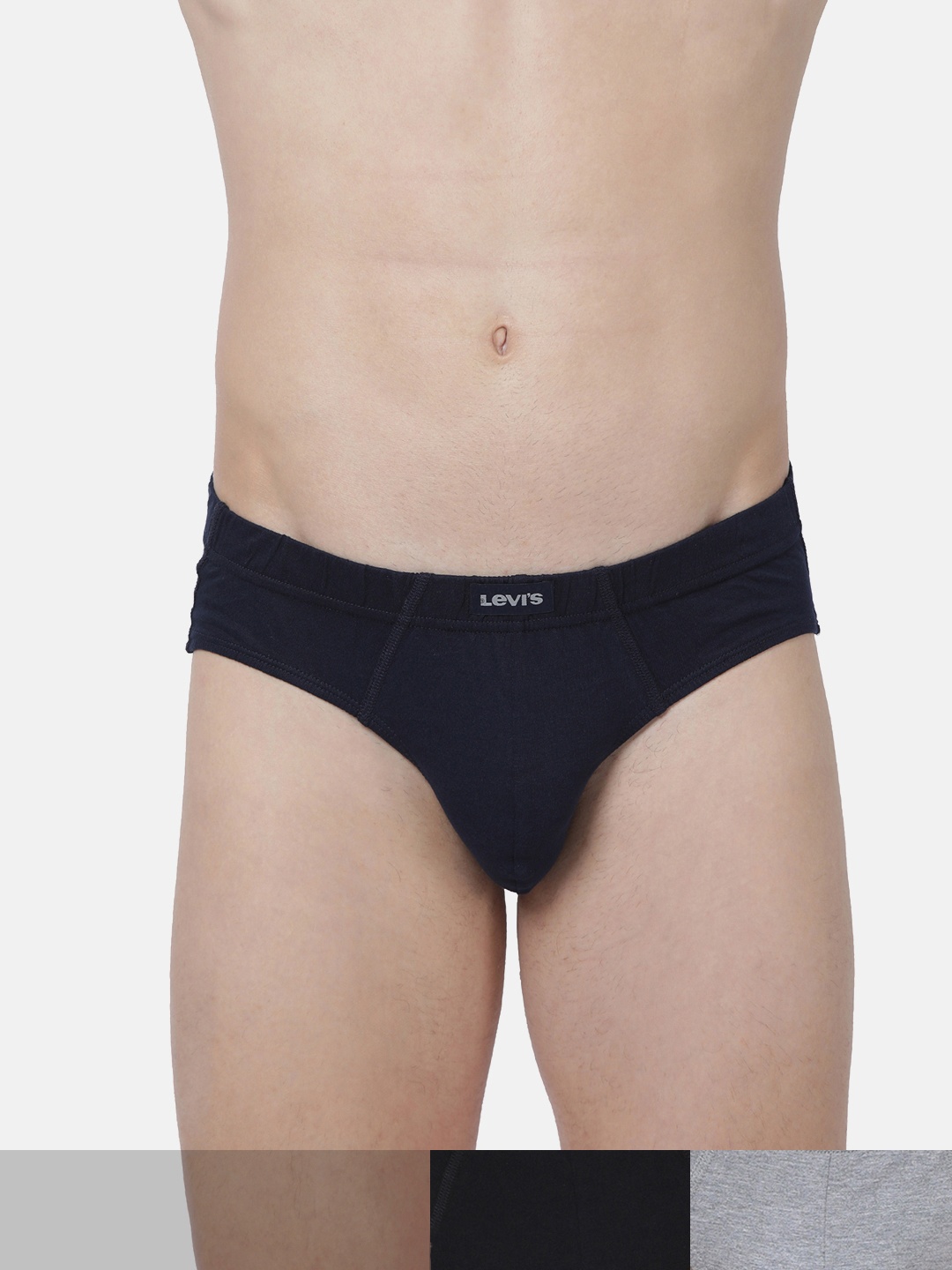 

Levis Men Pack of 6 Solid Briefs, Black