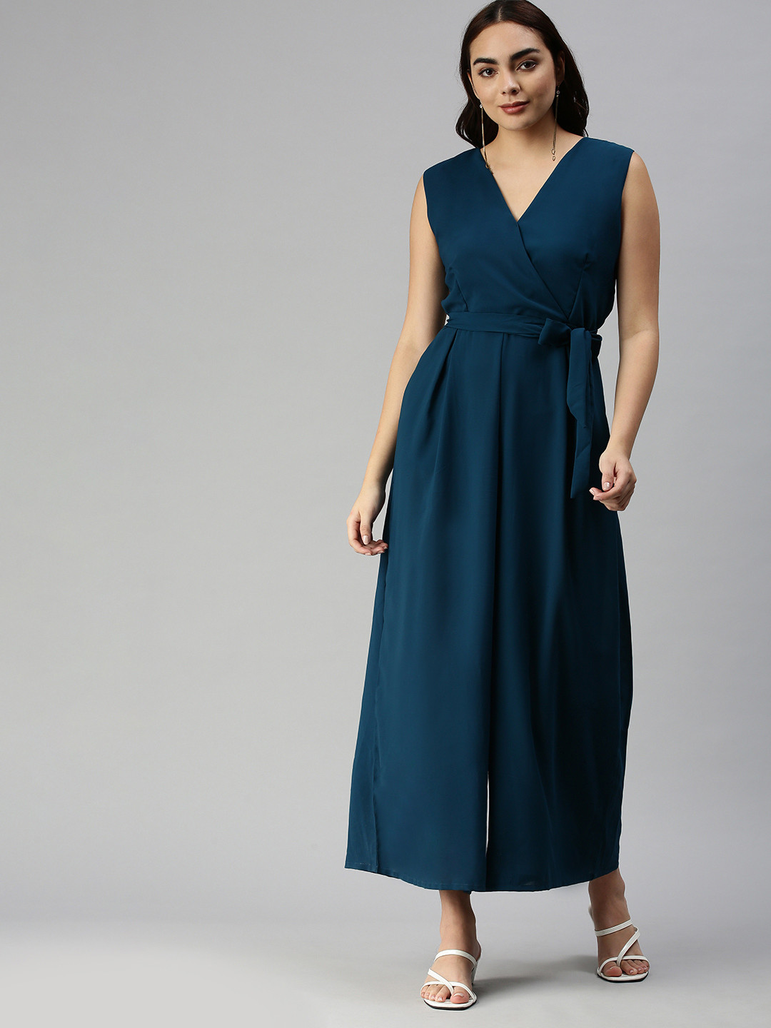 

SHOWOFF Teal Blue Basic Jumpsuit