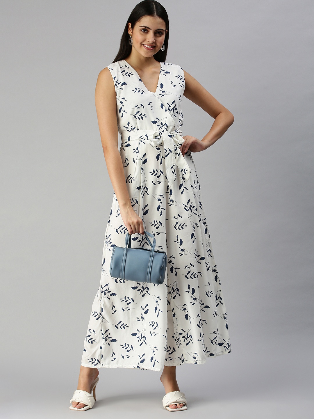 

SHOWOFF White & Black Printed Culotte Jumpsuit