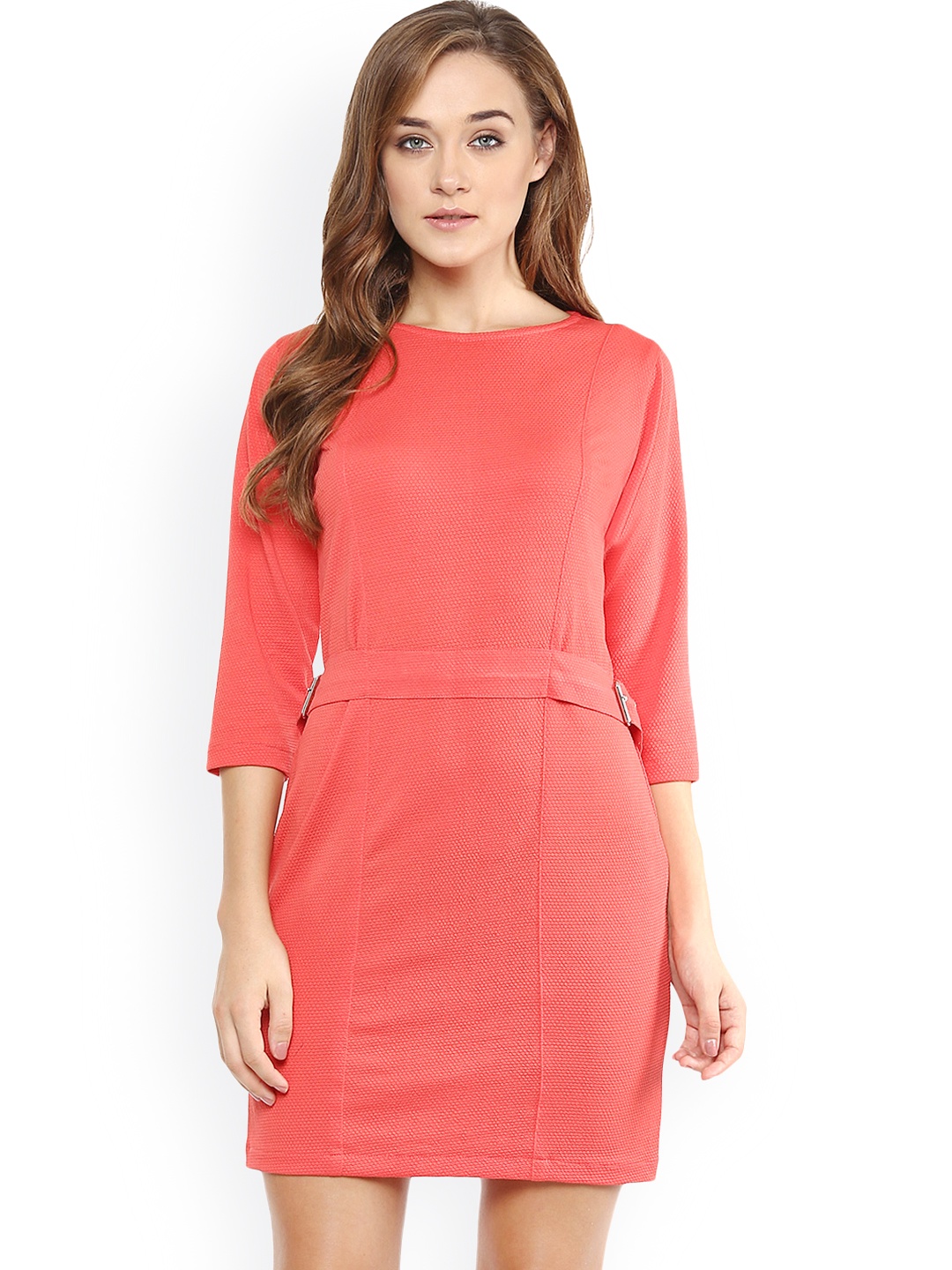 

Miss Chase Women Coral Pink Sheath Dress