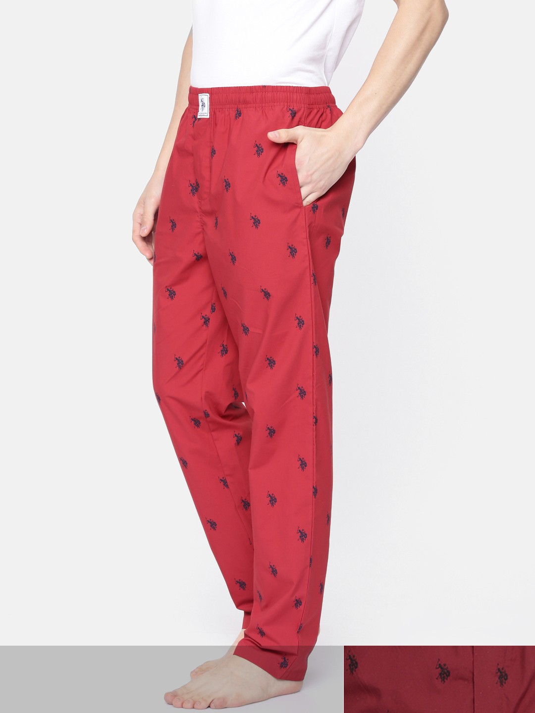

U.S. Polo Assn. Men Pack Of 2 Printed Lounge Pants, Red