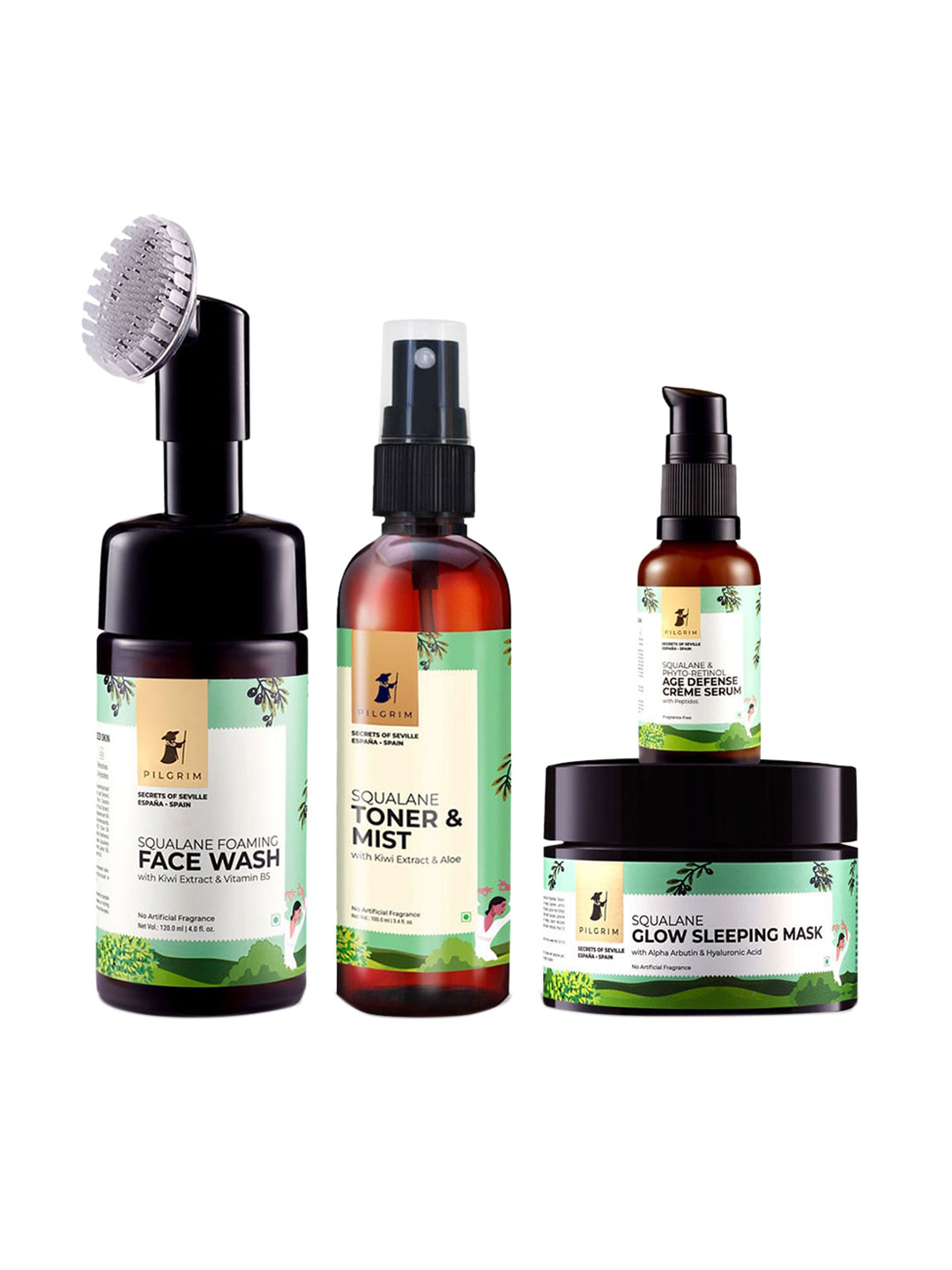 

Pilgrim Secrets of Seville Goodbye Aging & Ultra Hydrating Facial Kit, Green