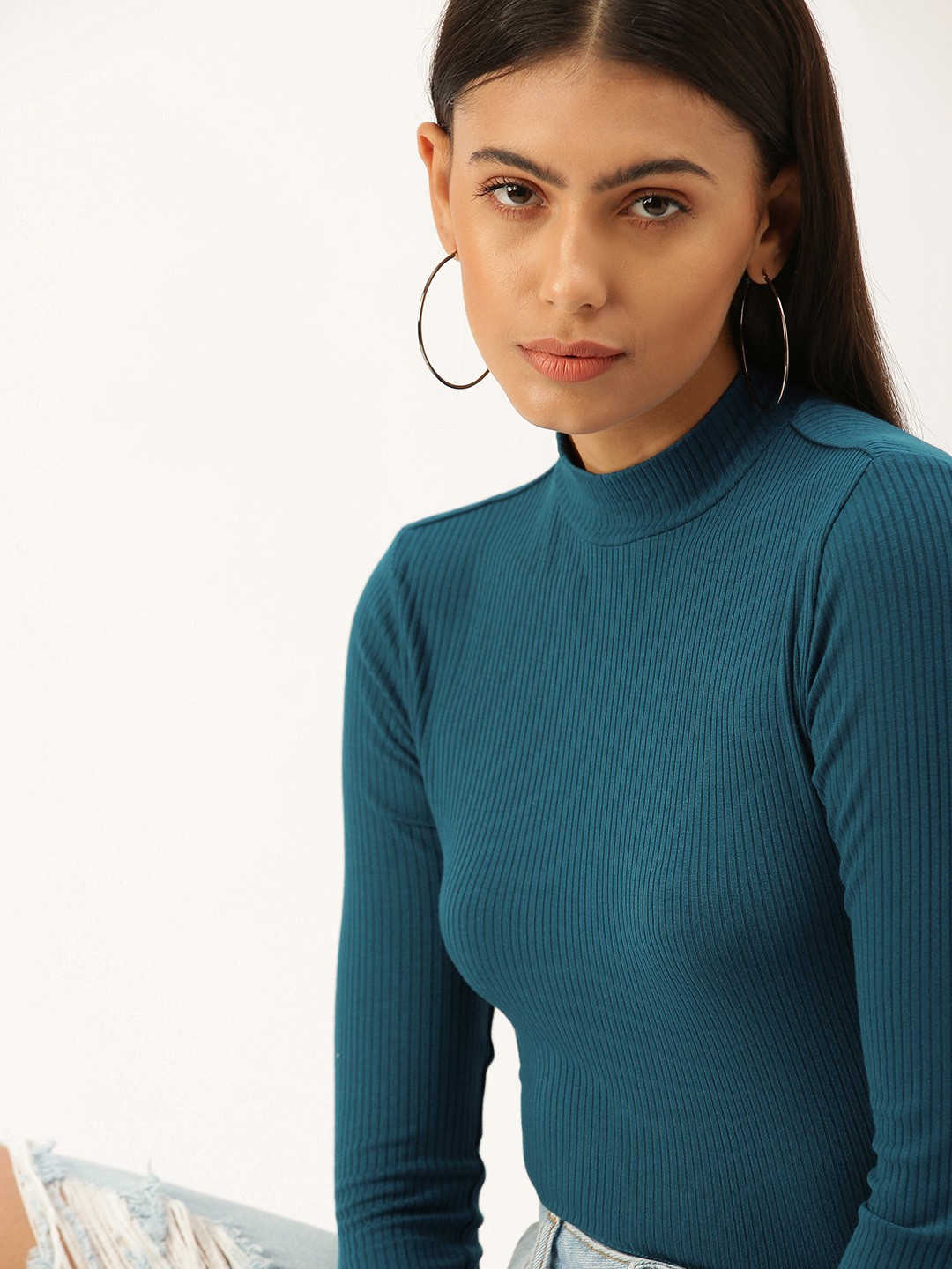 

FOREVER 21 Women Blue Self Design Top