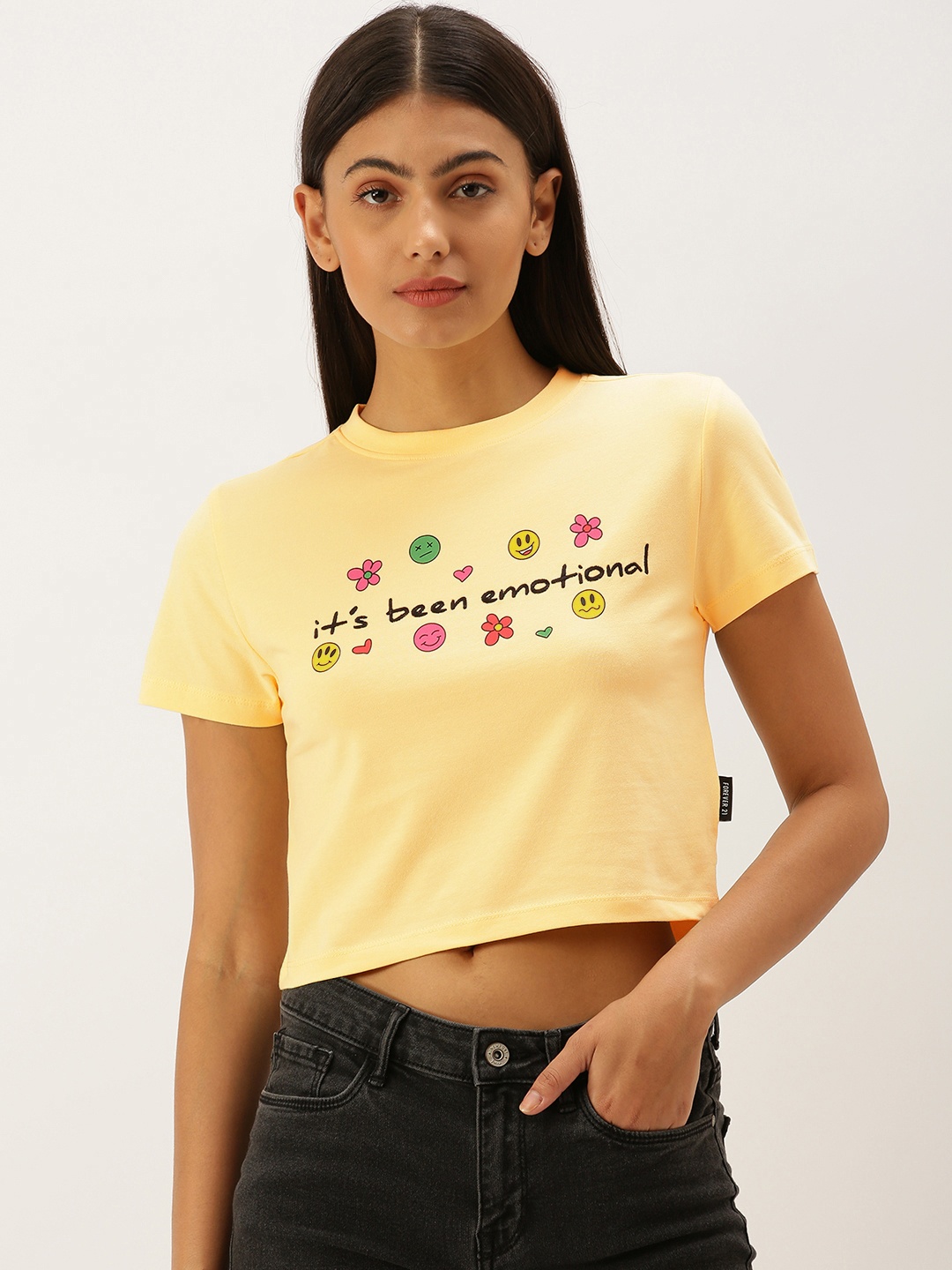 

FOREVER 21 Yellow Print Top