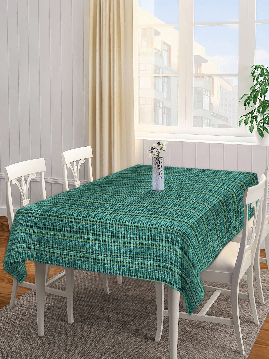 

Arrabi Green Handwoven Cotton 8 Seater Table Cover