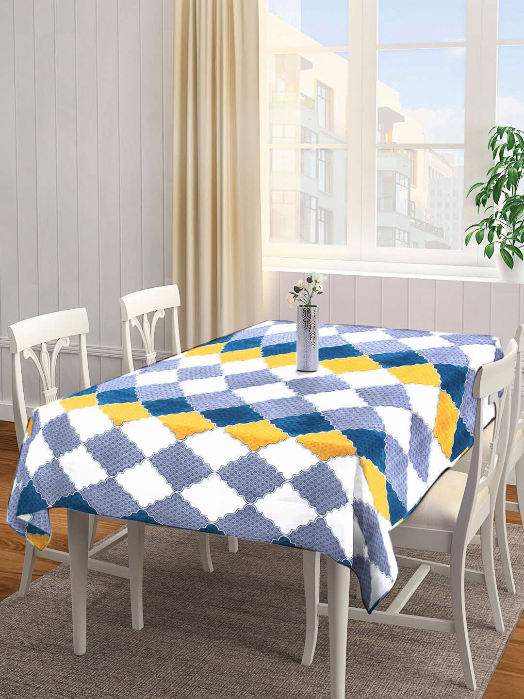 

Arrabi Blue & White Printed 8-Seater Rectangle Table Cover