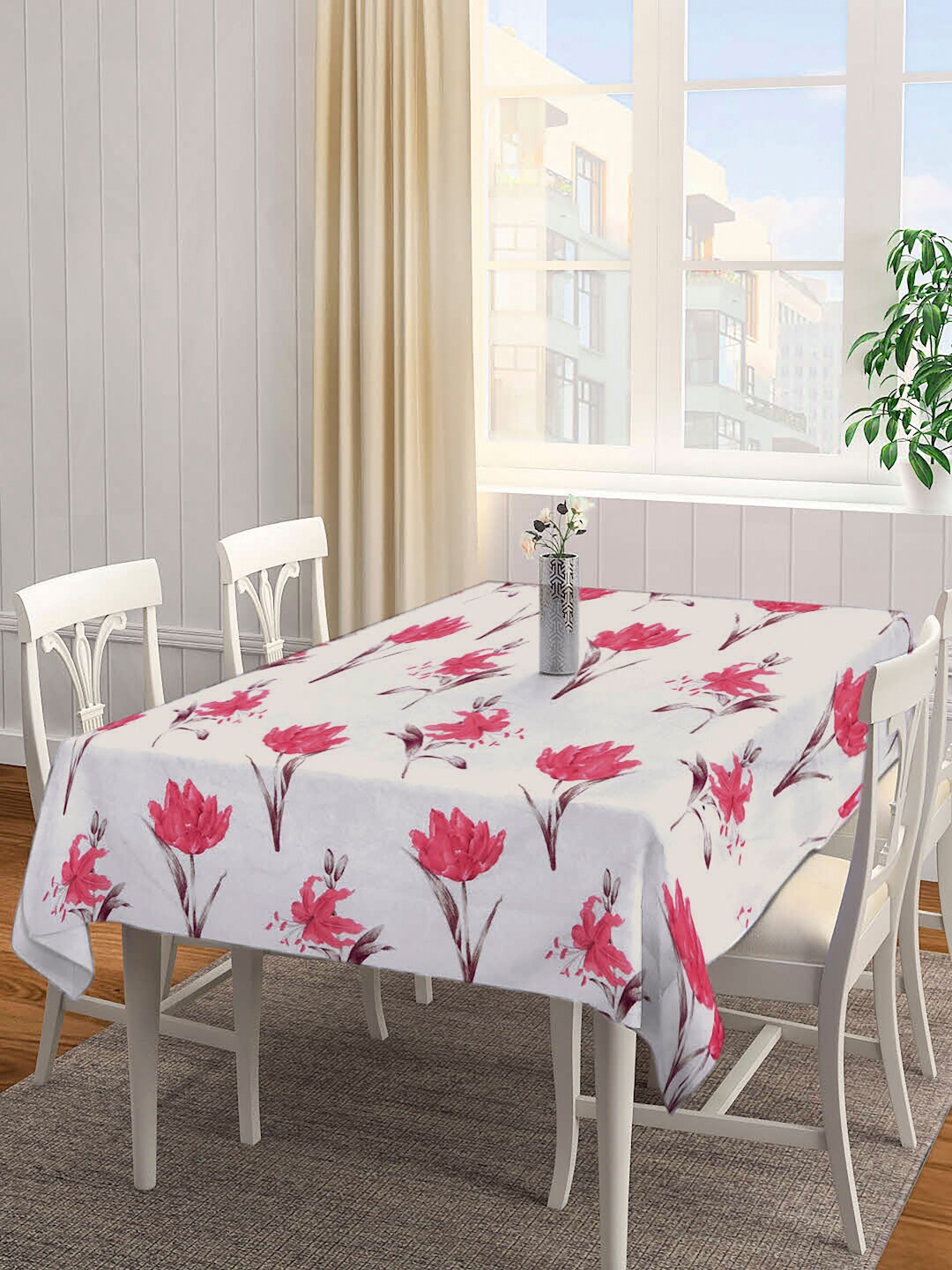 

Arrabi Beige Floral Printed 6-Seater Rectangle Table Cover