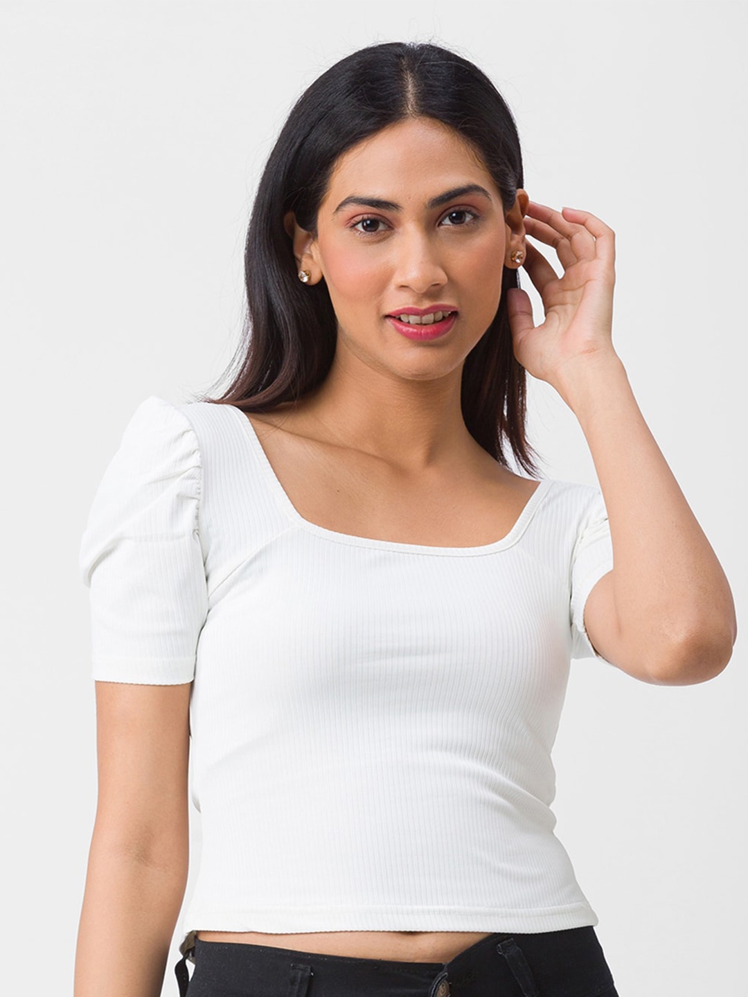 

Globus Women White Crop Top