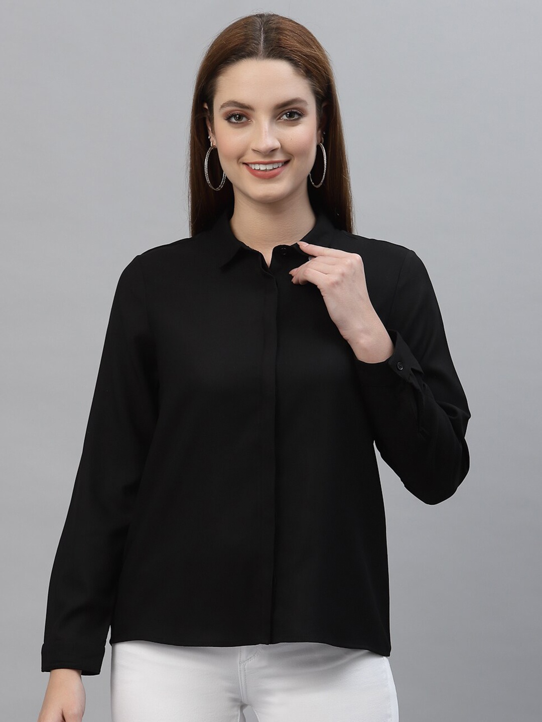 

HOUSE OF KKARMA Women Black Casual Shirt